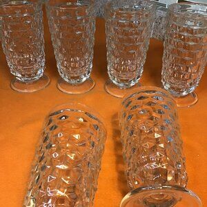 Mid Century Fostoria footed 6" glasses mint condition (6)